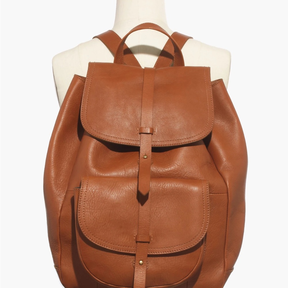 Madewell leather backpack cognac English saddle - RARE sold out